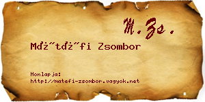 Mátéfi Zsombor névjegykártya